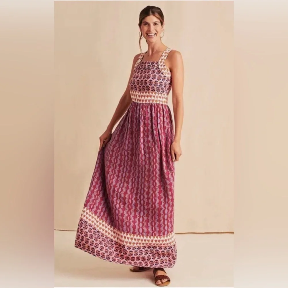 NWT faherty gracie linen dress in bali bloom - Picture 2 of 5